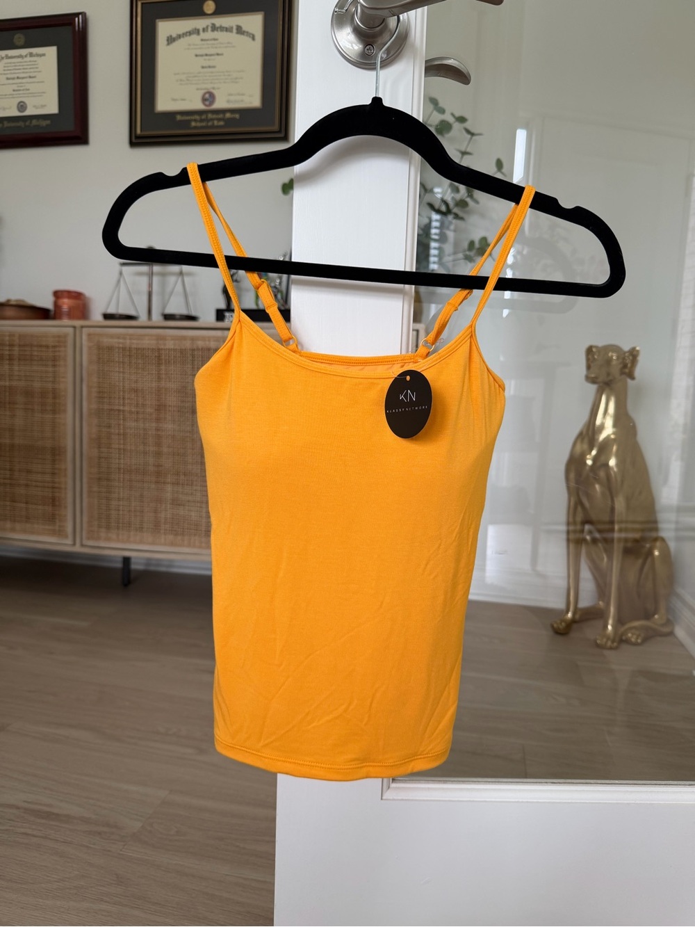 Klassy Network orange Adjustable Spaghetti Strap Camisole